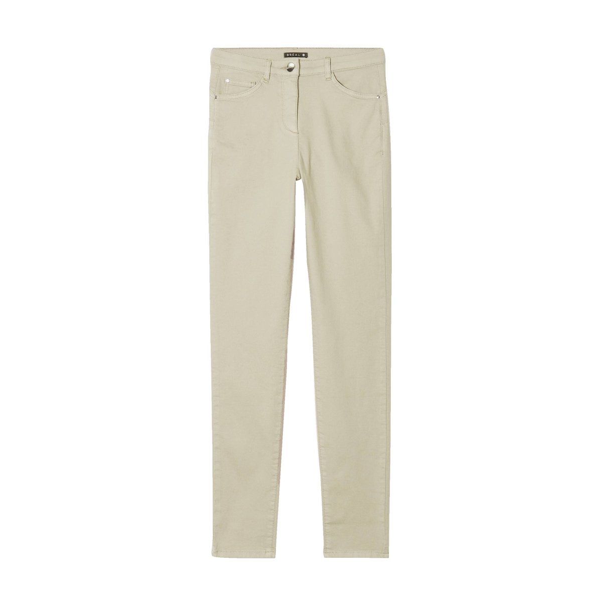 Pantalon léger taille haute long vert clair, BREAL