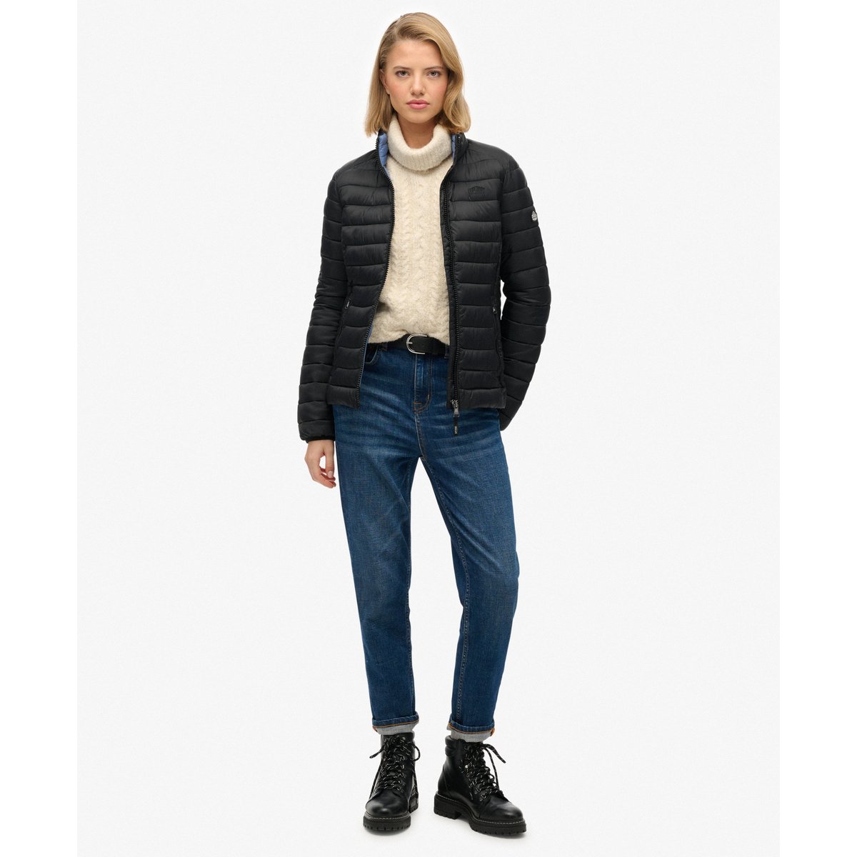 Doudoune Légère Fuji noir, SUPERDRY