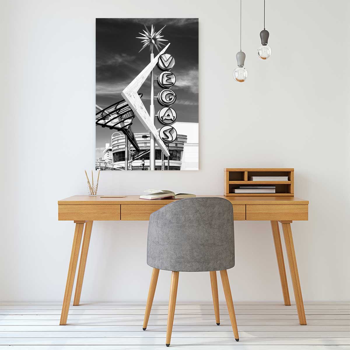 Tableau noir et blanc Vegas vintage tableau alu dibond, HEXOA