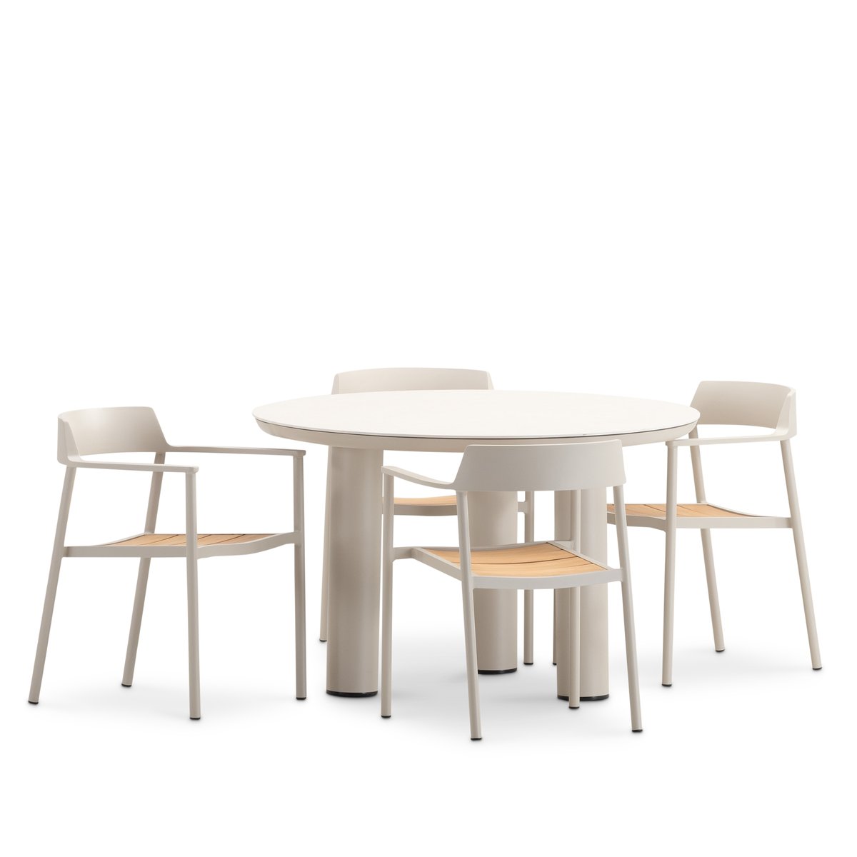Set de jardin, 4 chaises, PETRA & OTTAWA beige, DEFORA HOME