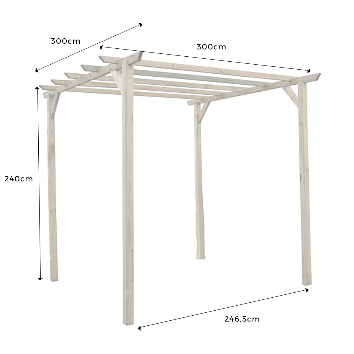 Pergola en bois Cerise marron, CEMONJARDIN