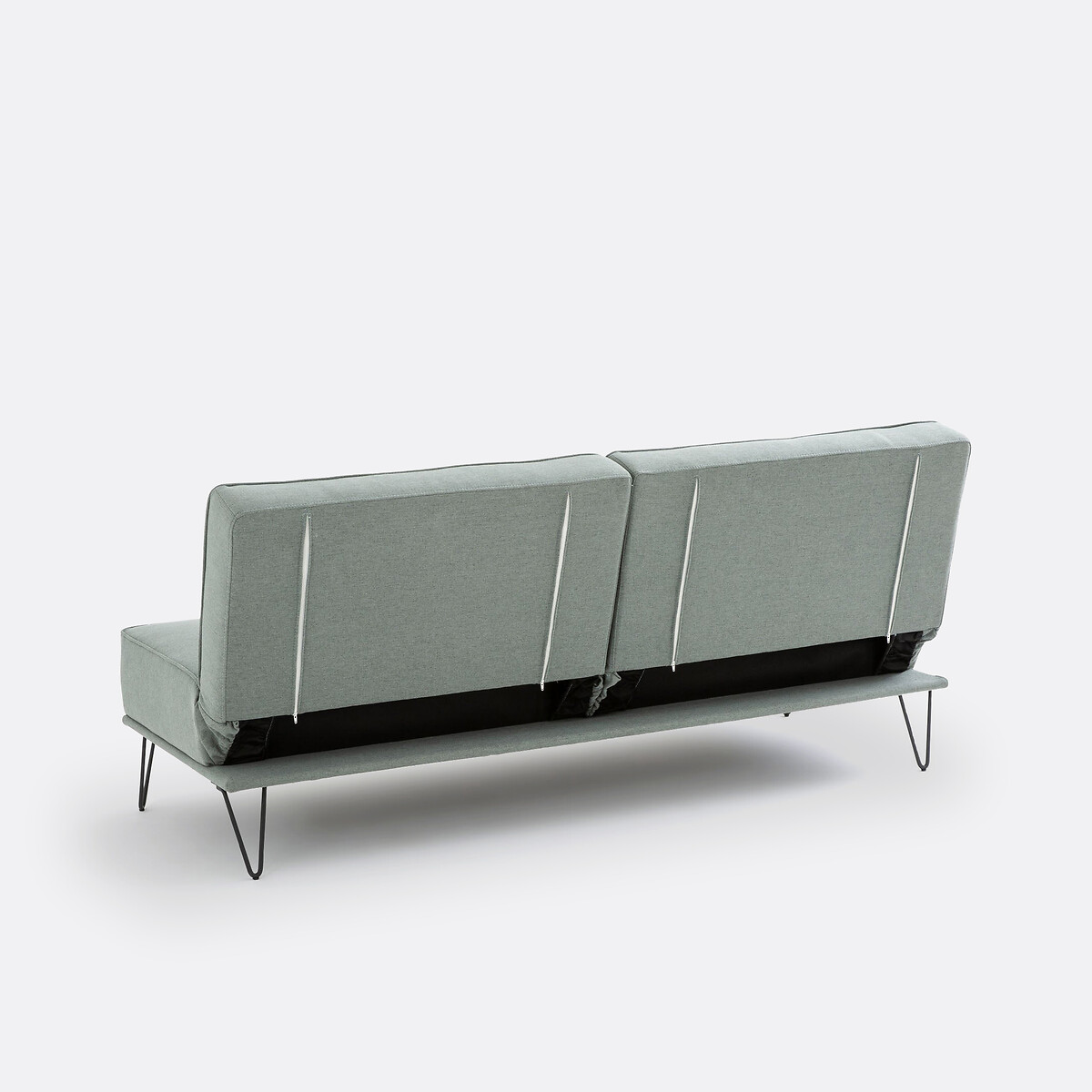 Banquette convertible, polyester, Vees vert de gris, LA REDOUTE INTERIEURS