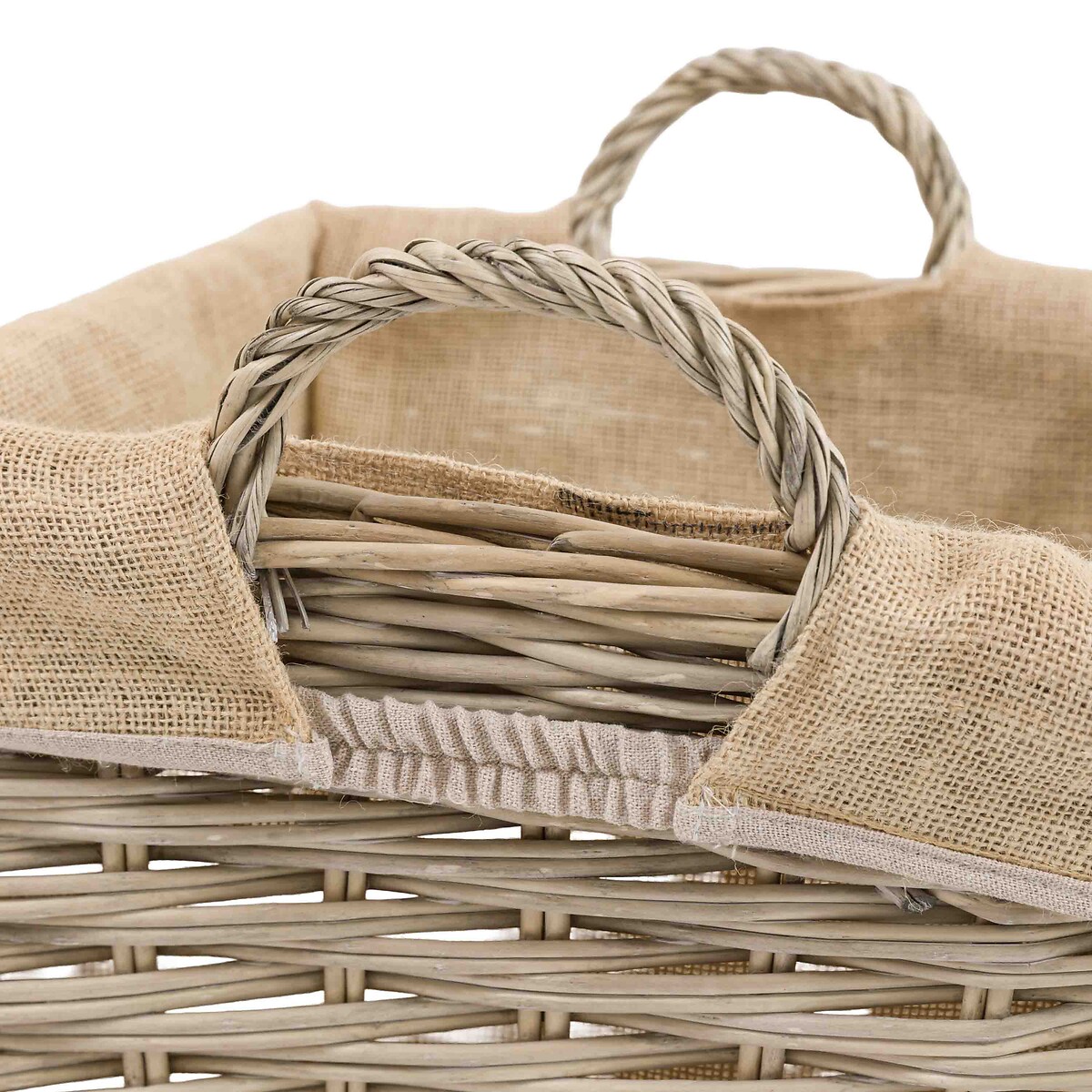 Set of 3 Square Lined Baskets in Natural brown              , ÉDITÉ