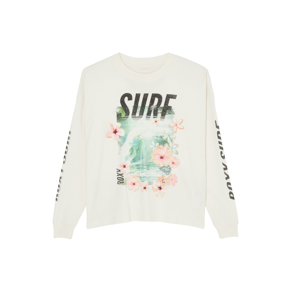 T-shirt oversize à manches longues SEA IS BEAUTIFUL. blanc coconut milk, ROXY