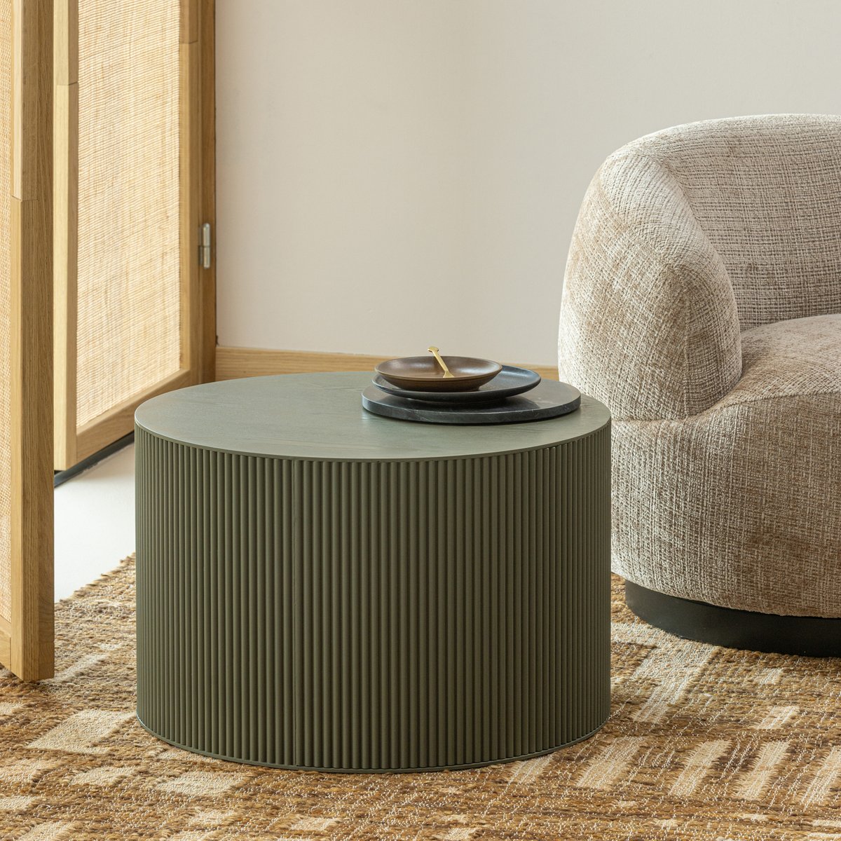 Table d'appoint ronde en mdf SANNE vert, WOOOD
