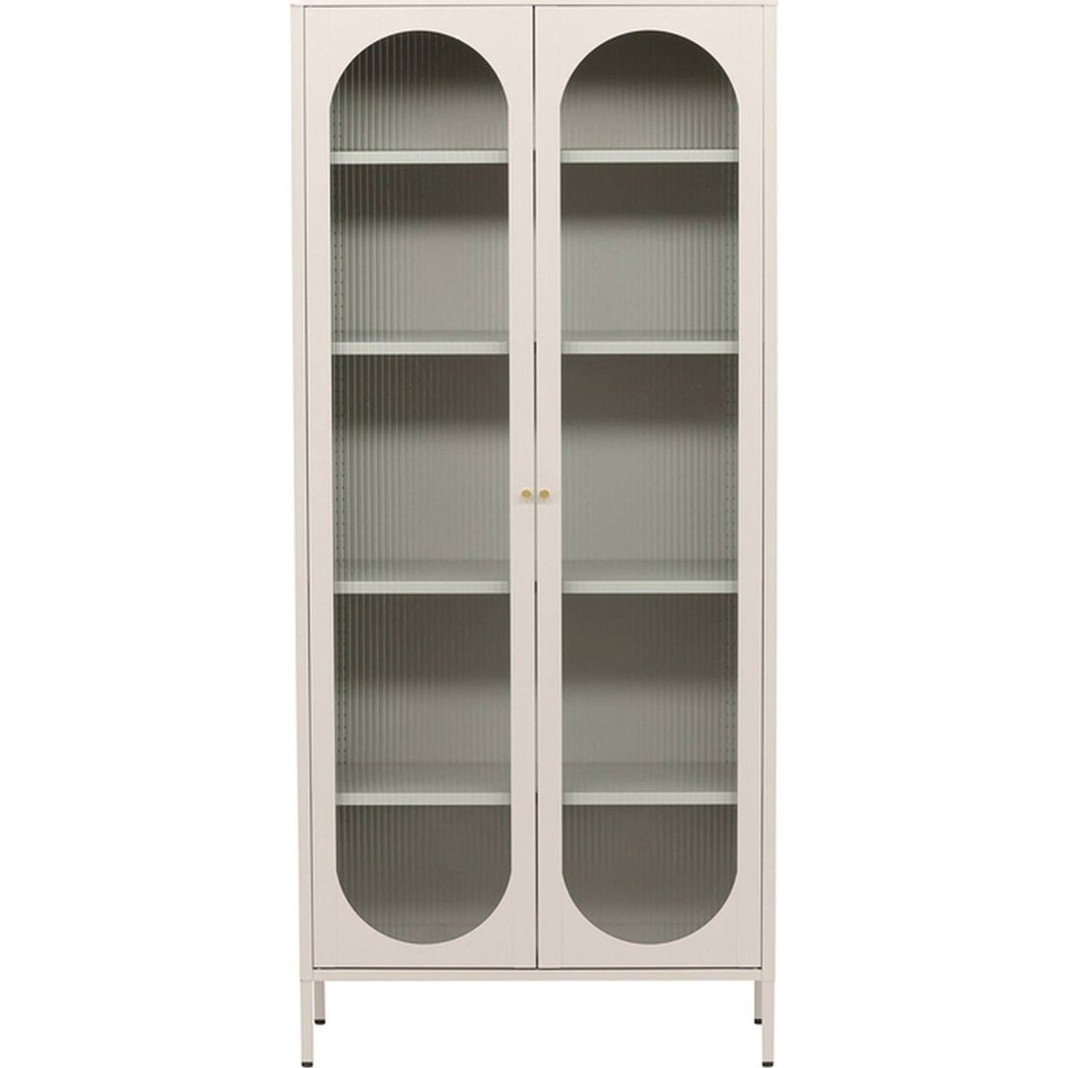 Vitrine haute 2 portes vitrées BEQUITI beige, RECOLLECTION
