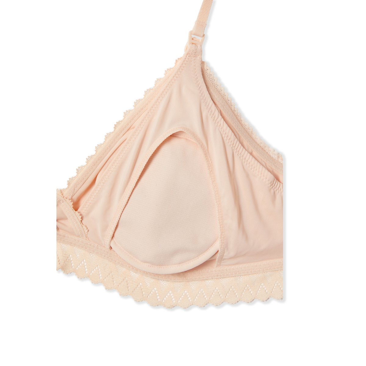 Soutien-gorge N.8 - Le triangle en coton avec clips d'allaitement et coussinets anti fuite MILK rose poudre, ETAM