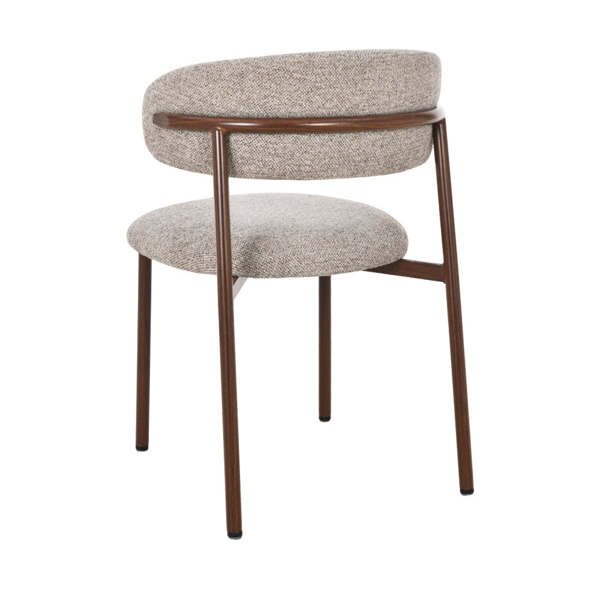 Lot de 2 chaises en tissu pieds effet bois foncé- ARIA beige chiné, DRAWER