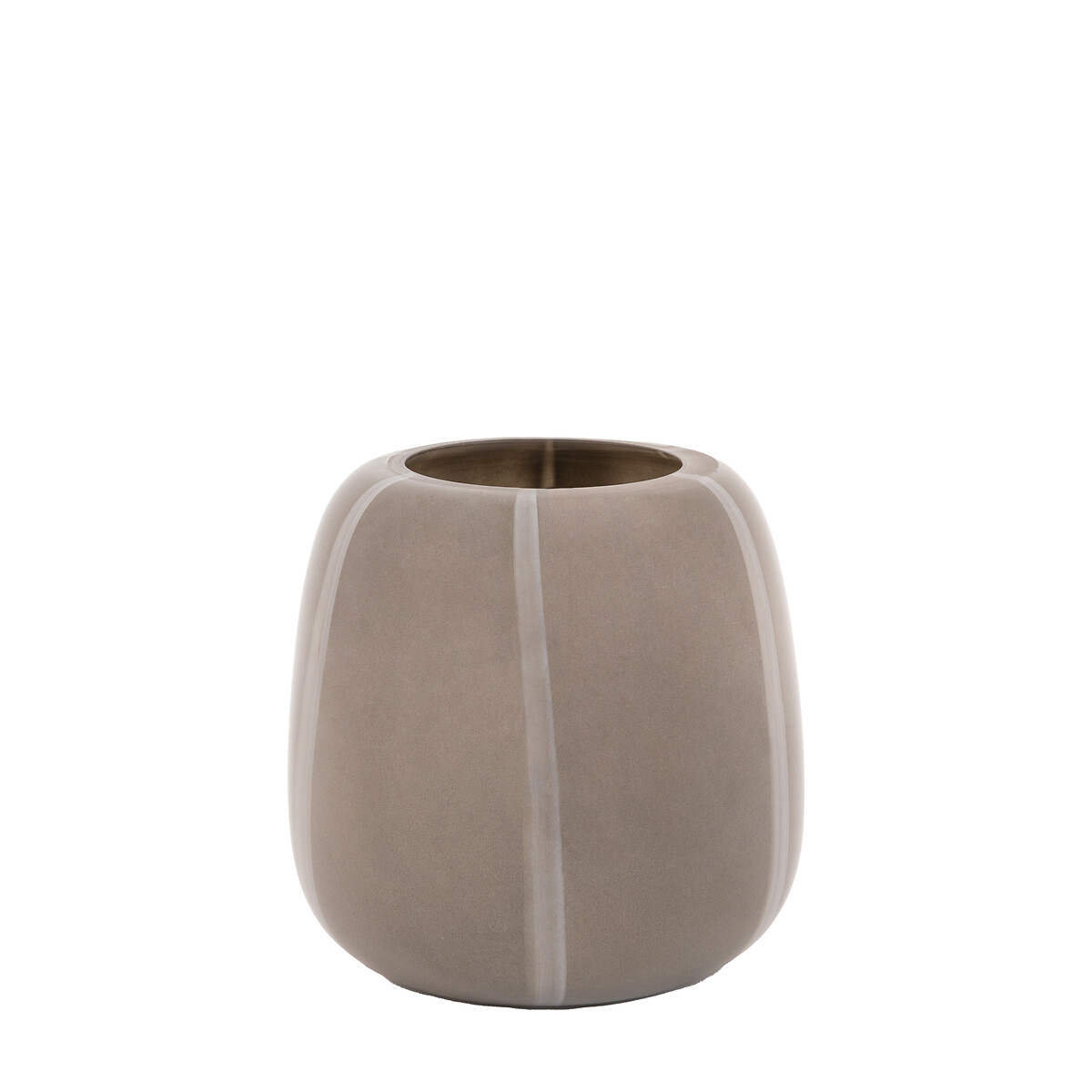 20cm Claro Stripe Glass Vase in Taupe taupe, ÉDITÉ