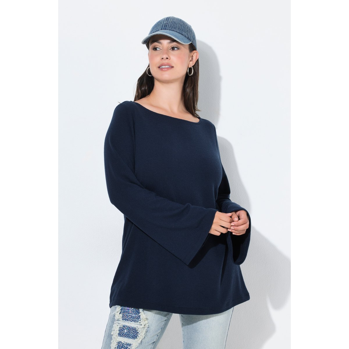Blouse d’une très grande douceur marine, ULLA POPKEN