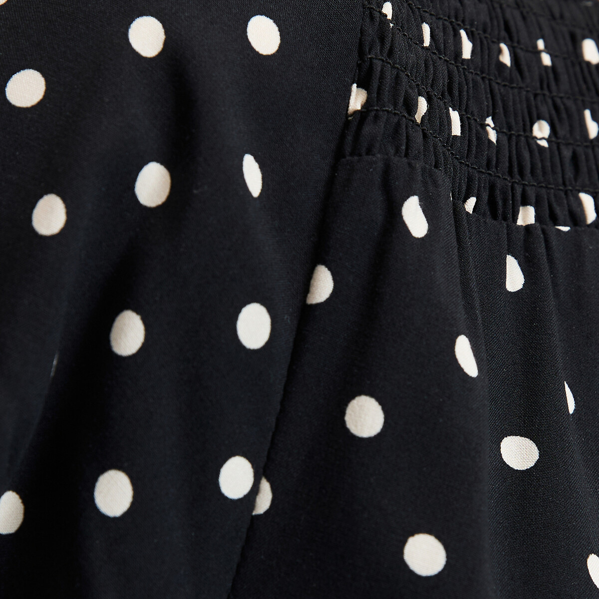 Polka Dot Blouse with V-Neck and Long Sleeves polka dot print, LA REDOUTE COLLECTIONS