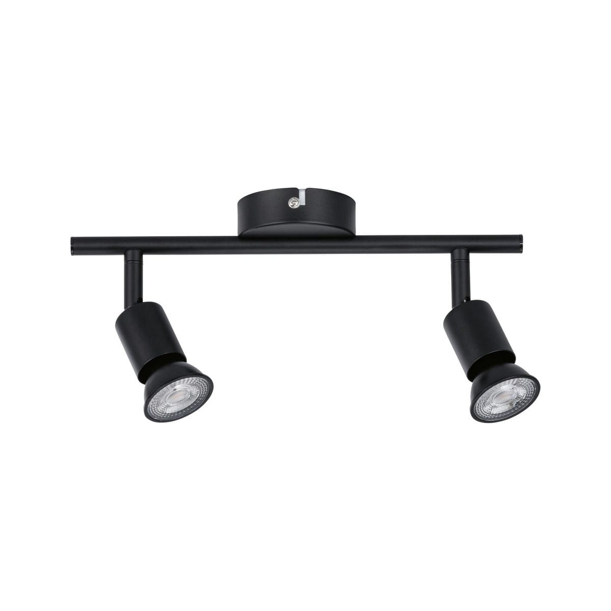Spot 2 flammes max2 x 10w noir, PAULMANN