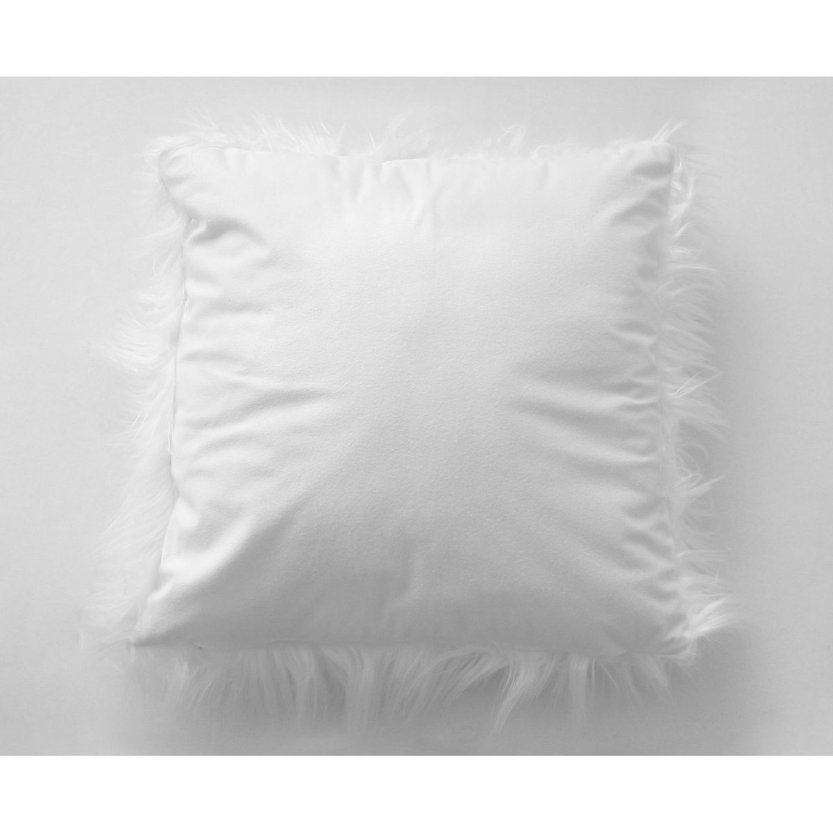 Coussin à poils longs EPICÉA blanc, TOILINUX