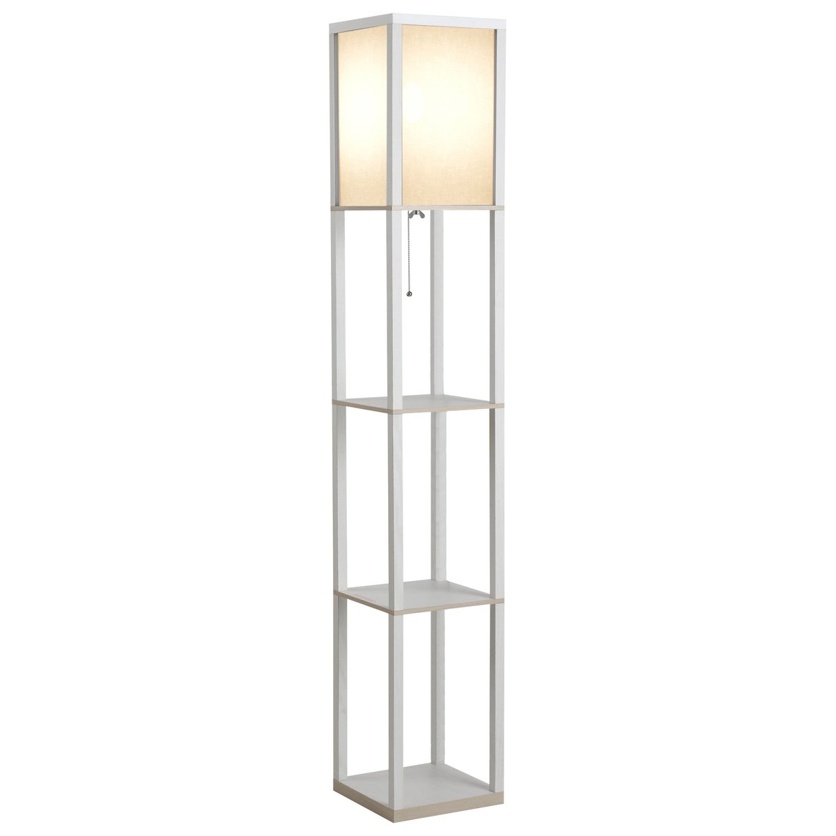 Lampadaire Bois Blanc blanc, HOMCOM