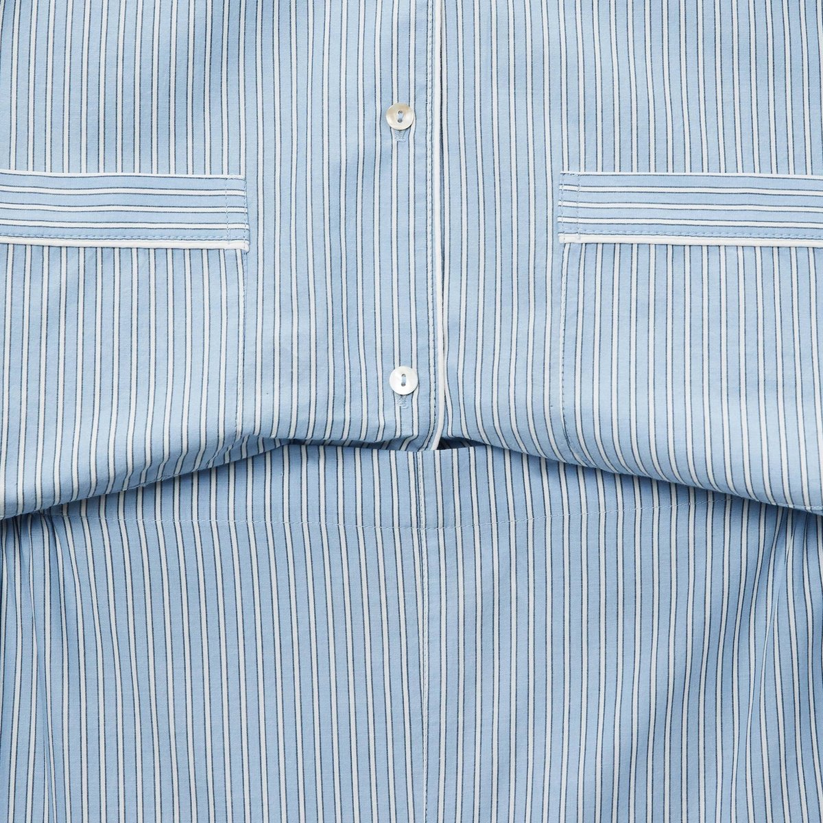 Pyjama long rayé en coton BIO GOTS forever blue, MONOPRIX