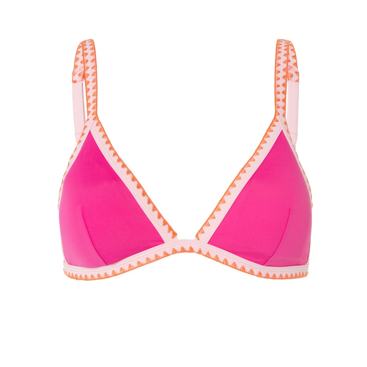 Maillot de bain triangle avec bordures en crochet blanc CROCHETINIZ rose, UNDIZ