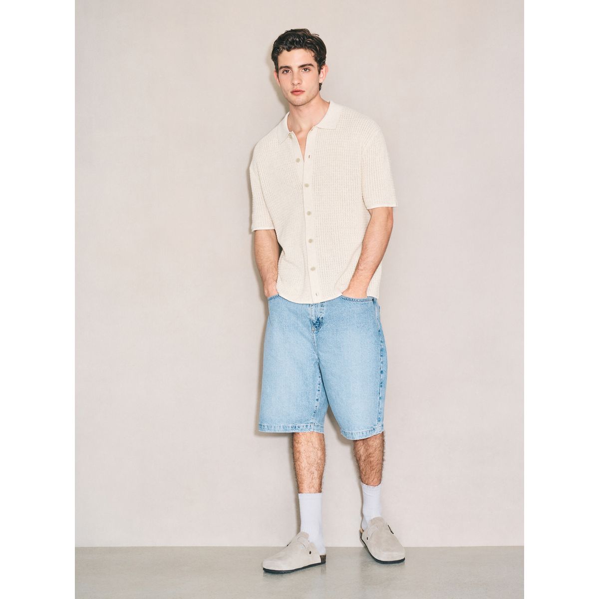 Chemise en pointelle et coton edit écru, NEXT