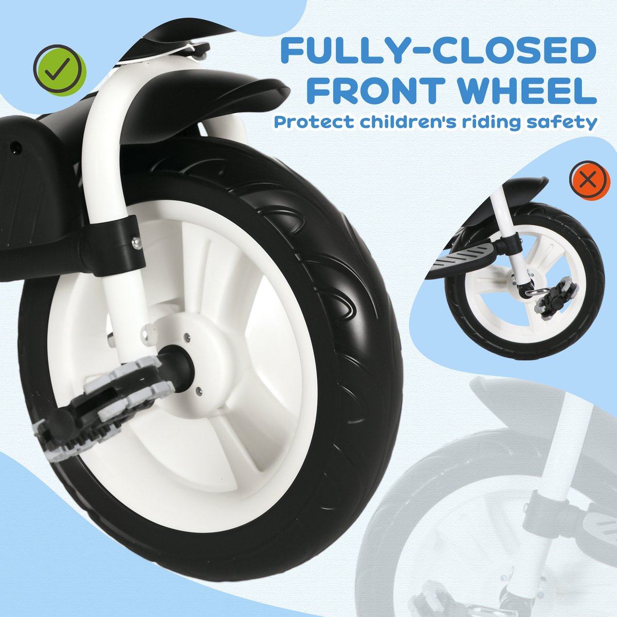 Tricycle pour enfants PP Rose bleu, HOMCOM