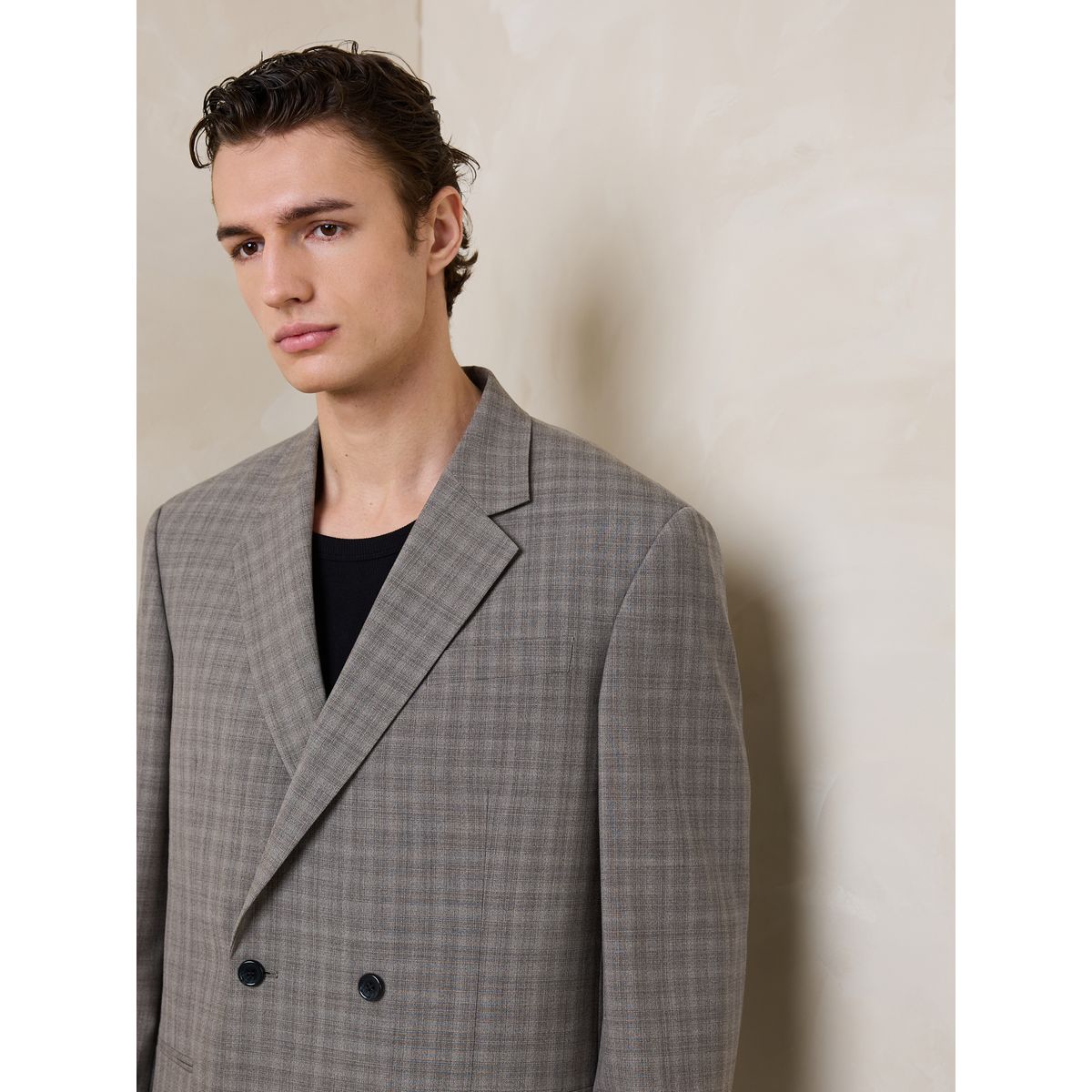 Veste de costume croisée carreaux n. premium marron, NEXT