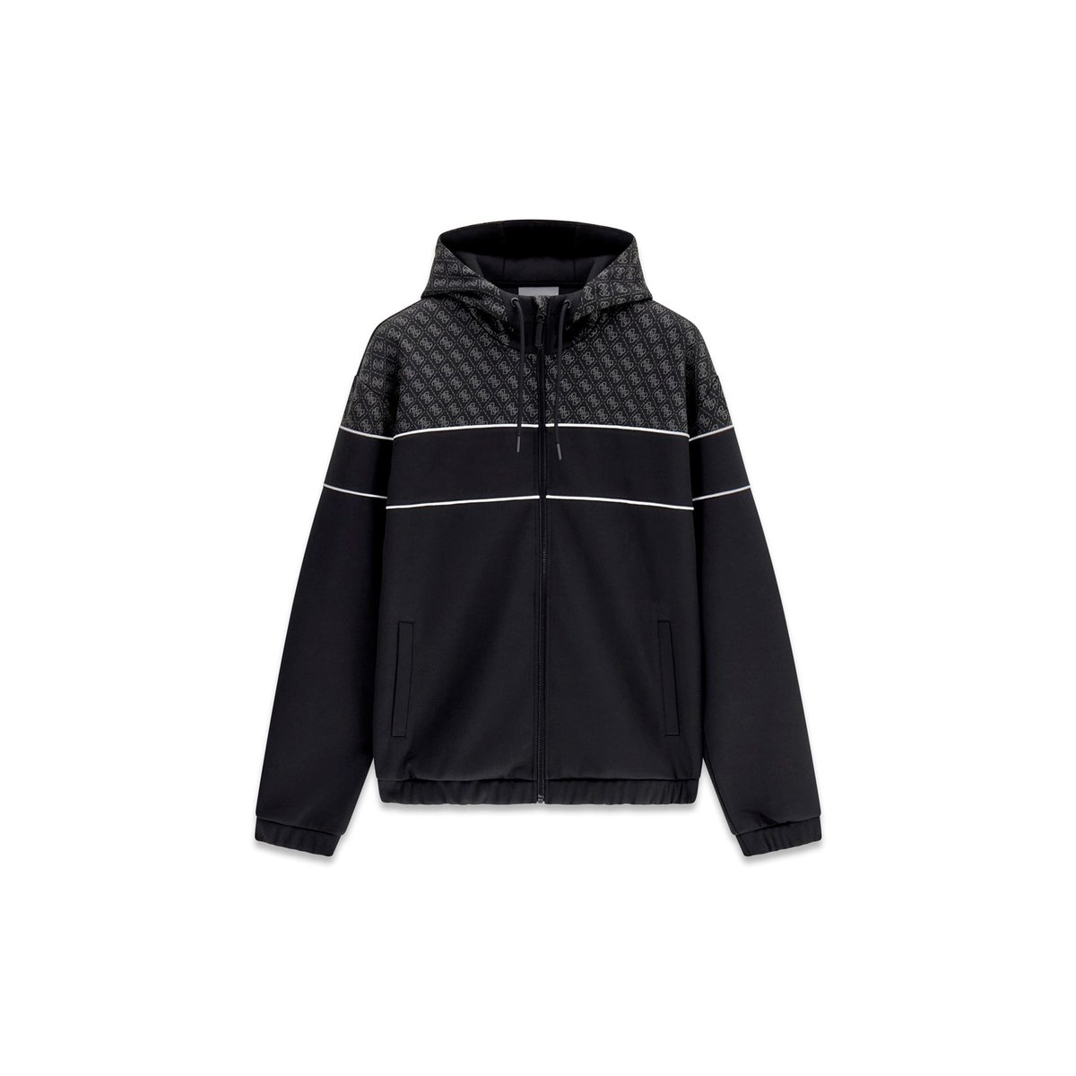 Sweat À Capuche Color Block noir multi, GUESS