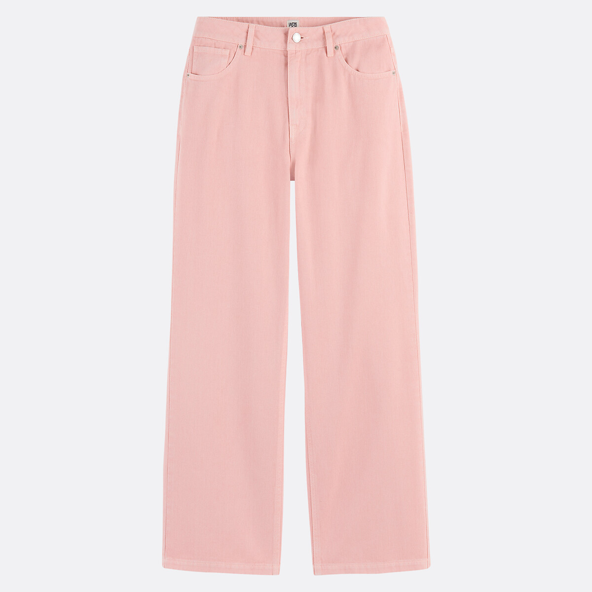 Pantalon large en coton rose pêche, LA REDOUTE COLLECTIONS
