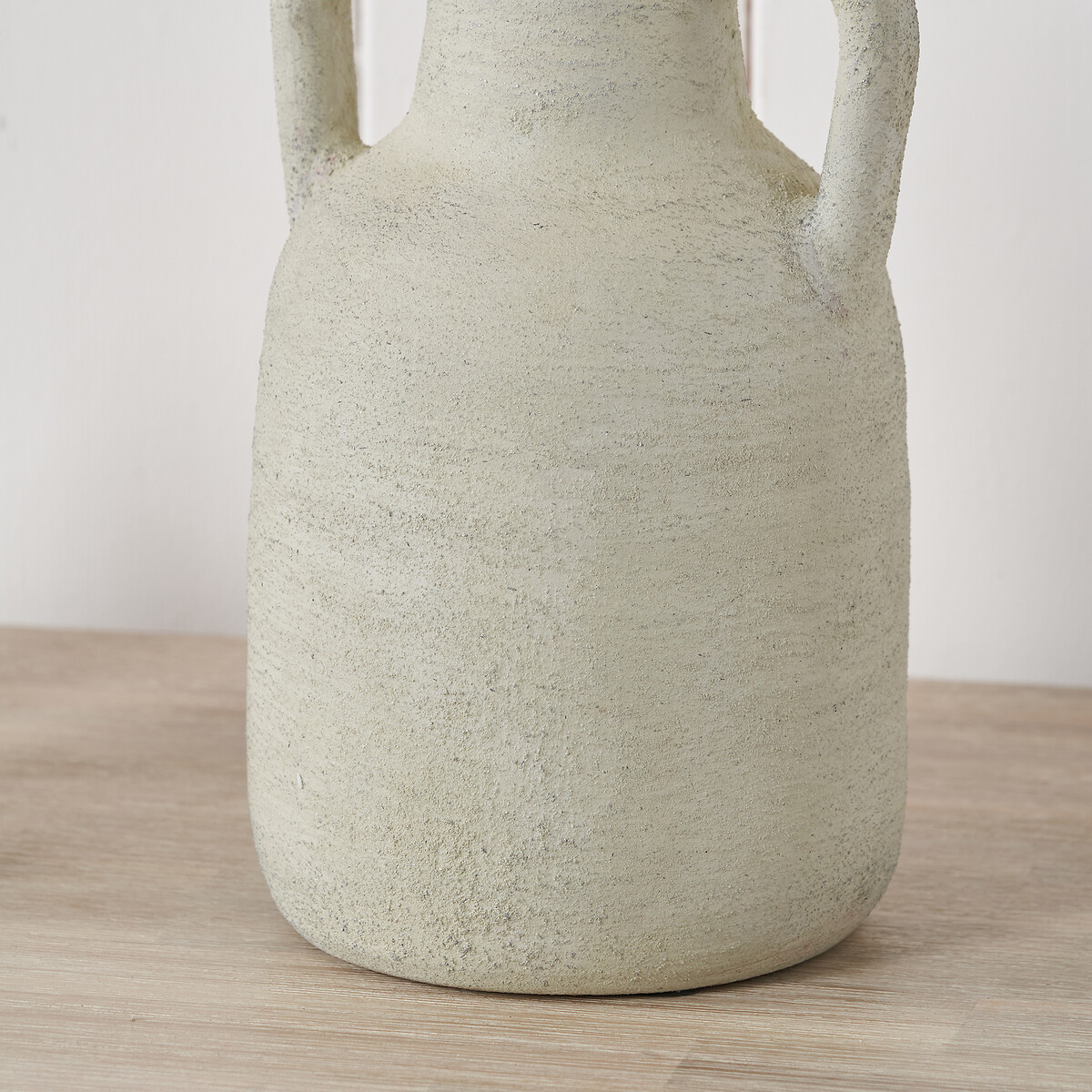 28cm White Textured Terracotta Decorative Vase with Handles white, ÉDITÉ