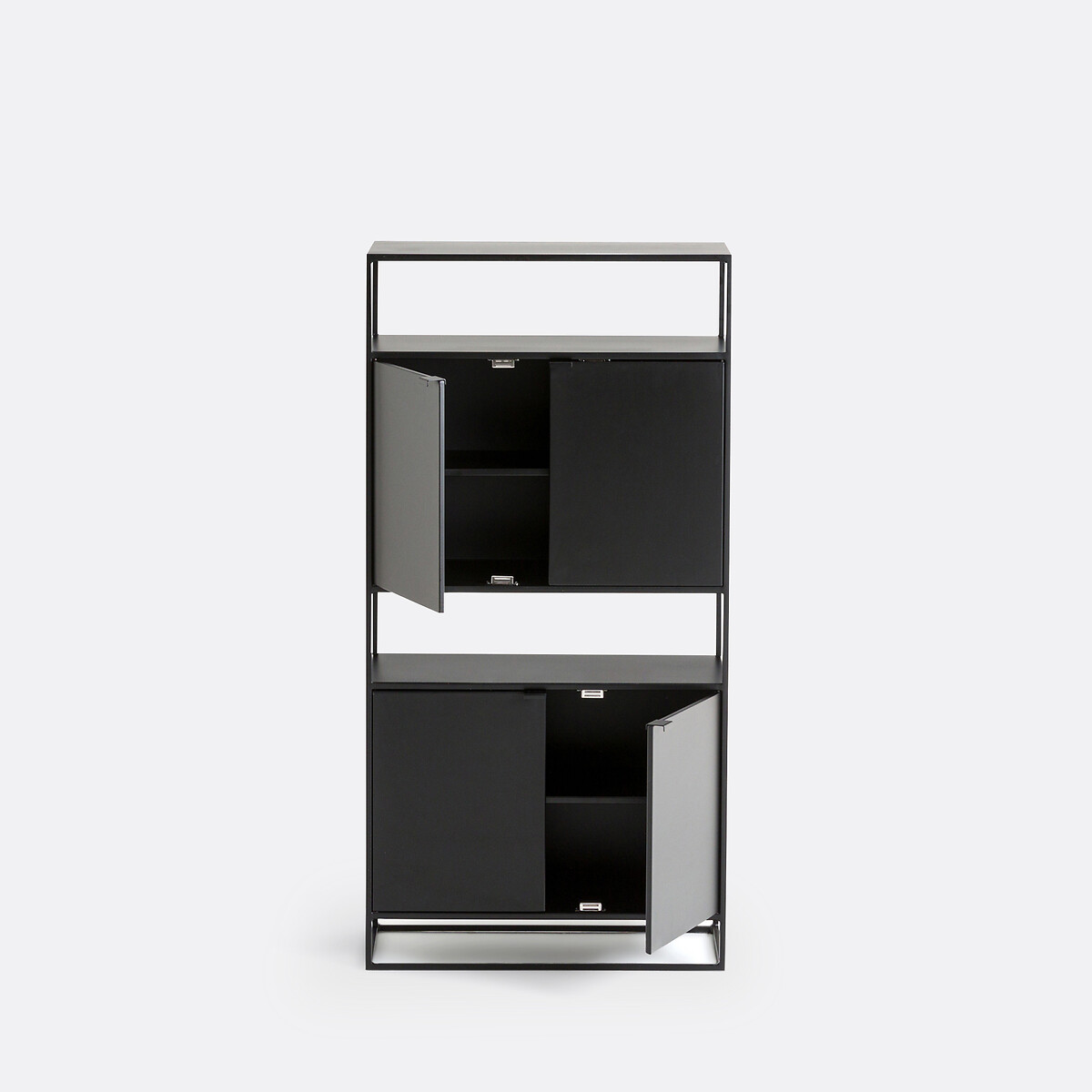 Armoire d'entrée 4 portes en métal acier, Miva métal noir, LA REDOUTE INTERIEURS