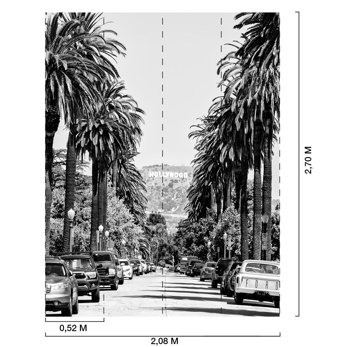 Papier peint Hollywood n&b intissé, HEXOA