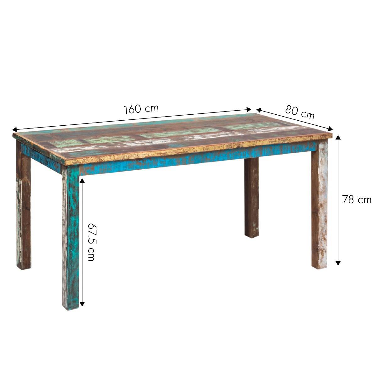 Table à manger en bois massif ETHNIK multicolore, MADE IN MEUBLES