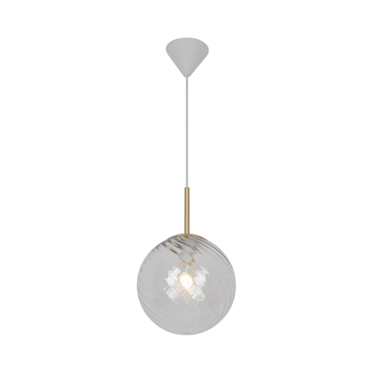 Suspension style art déco en verre tourbillon en métal, CHISELL doré, NORDLUX