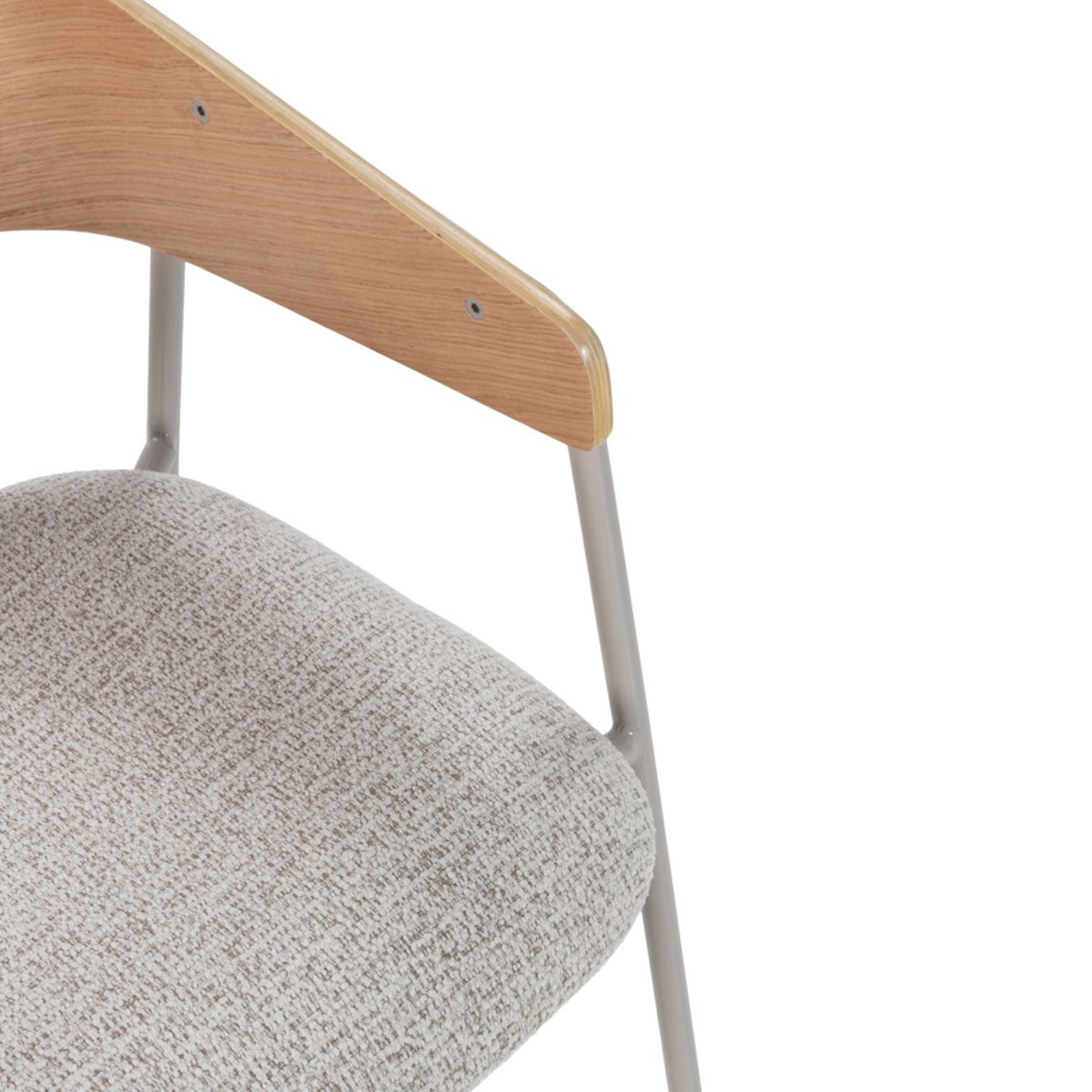Lot de 2 fauteuils de table en tissu, bois et métal- OPNA beige, DRAWER