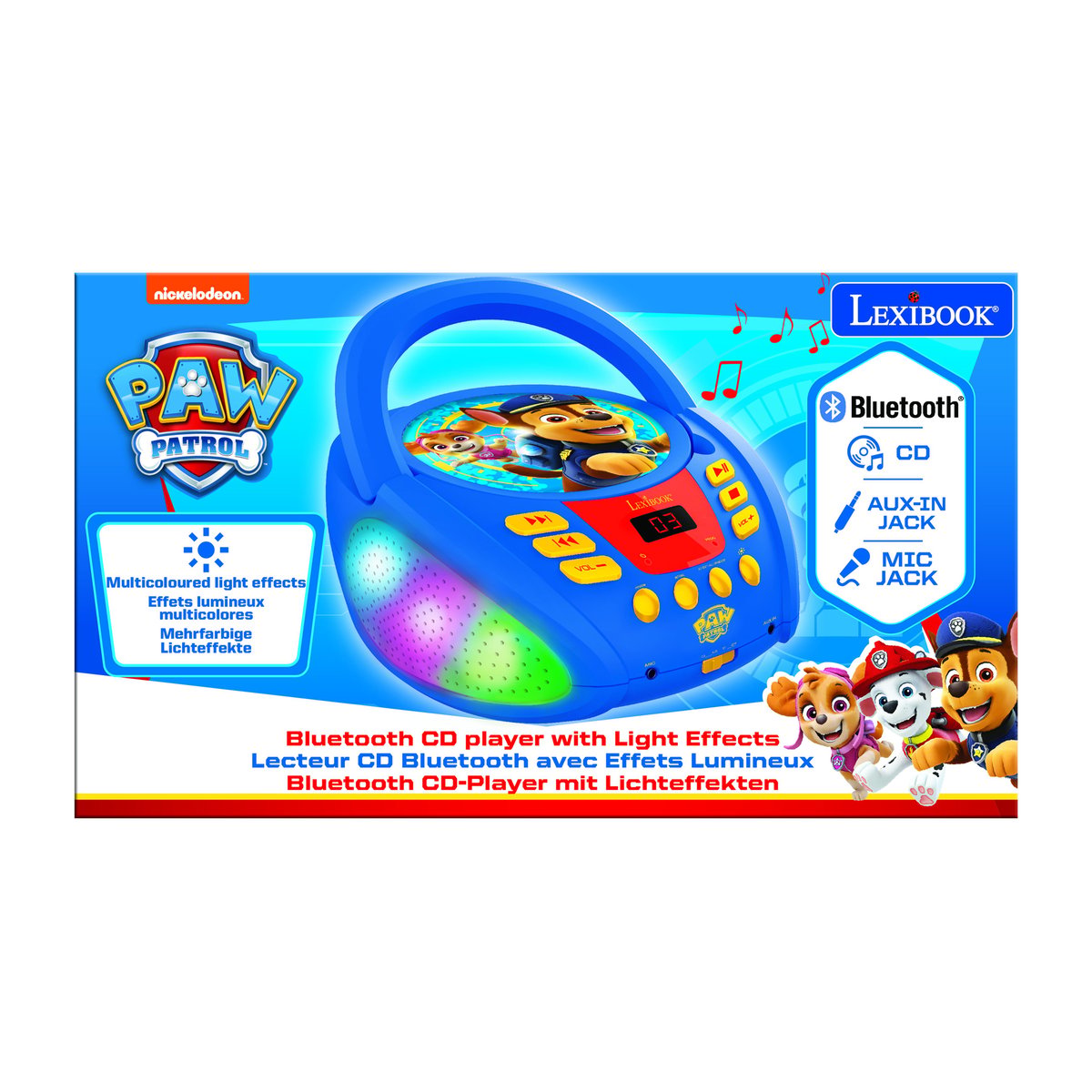 Lecteur CD Bluetooth La Pat’ Patrouille bleu, LEXIBOOK
