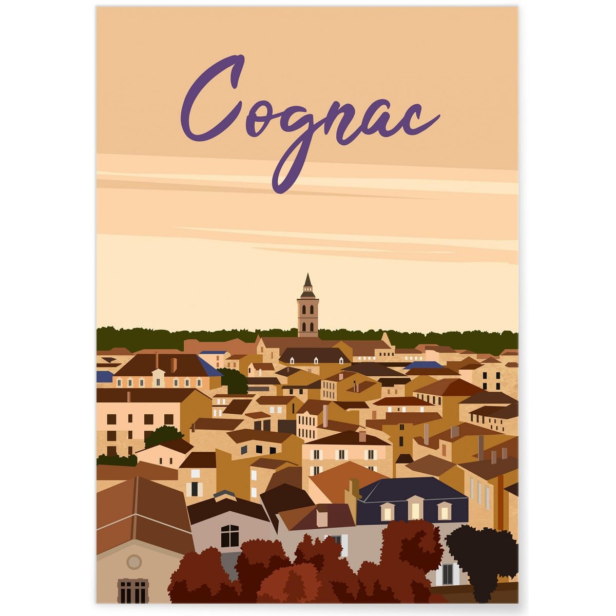 Affiche ville Cognac blanc, L'AFFICHERIE