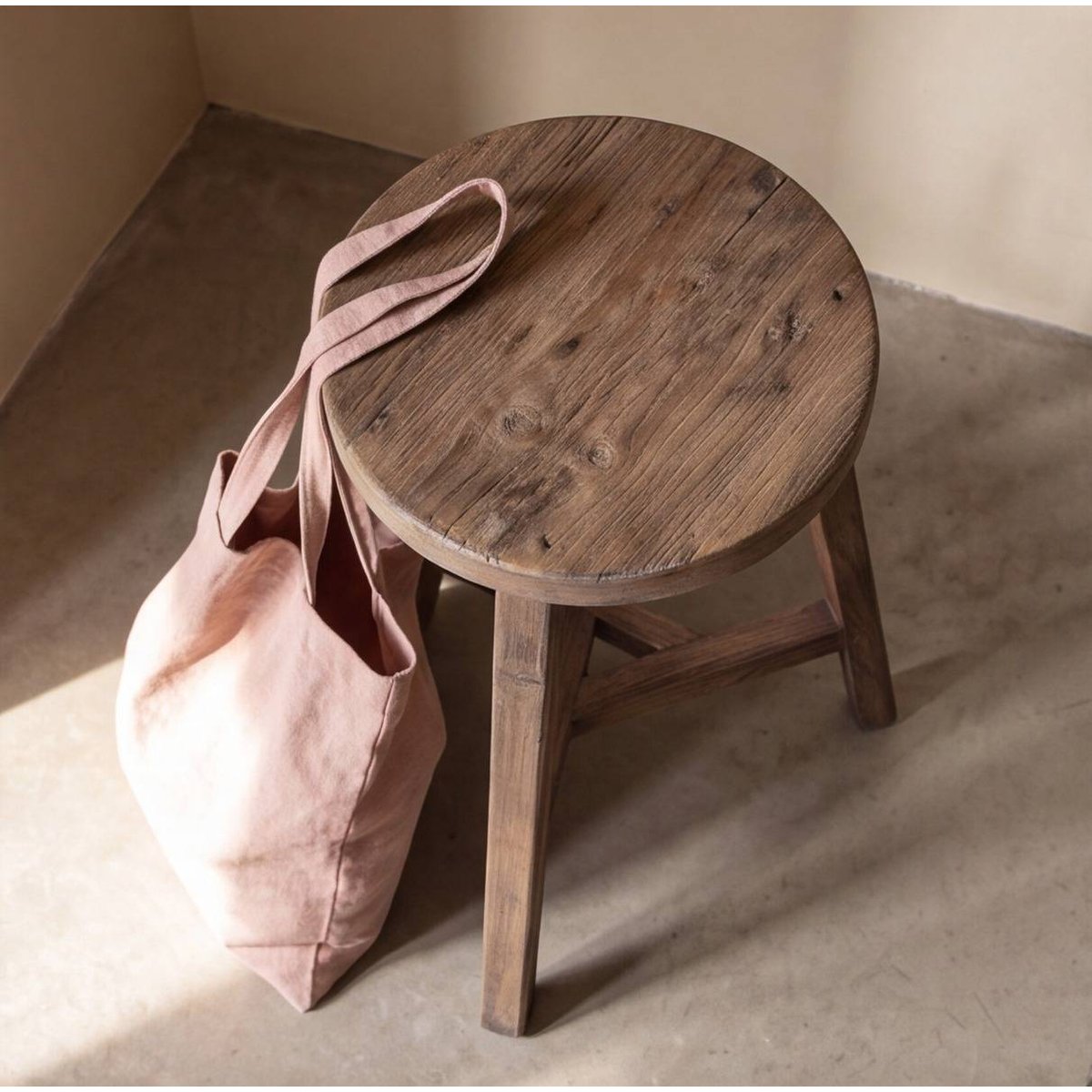 Tabouret Nolah bois foncé, MADE IN MEUBLES