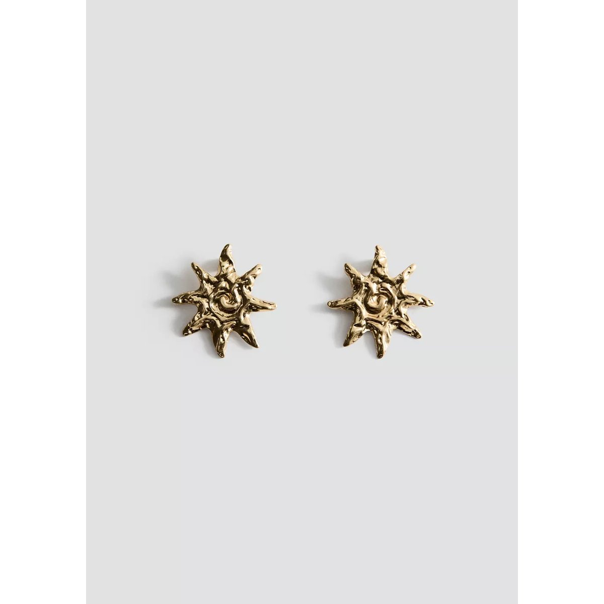 Boucles d’oreilles soleils texturées or, MANGO