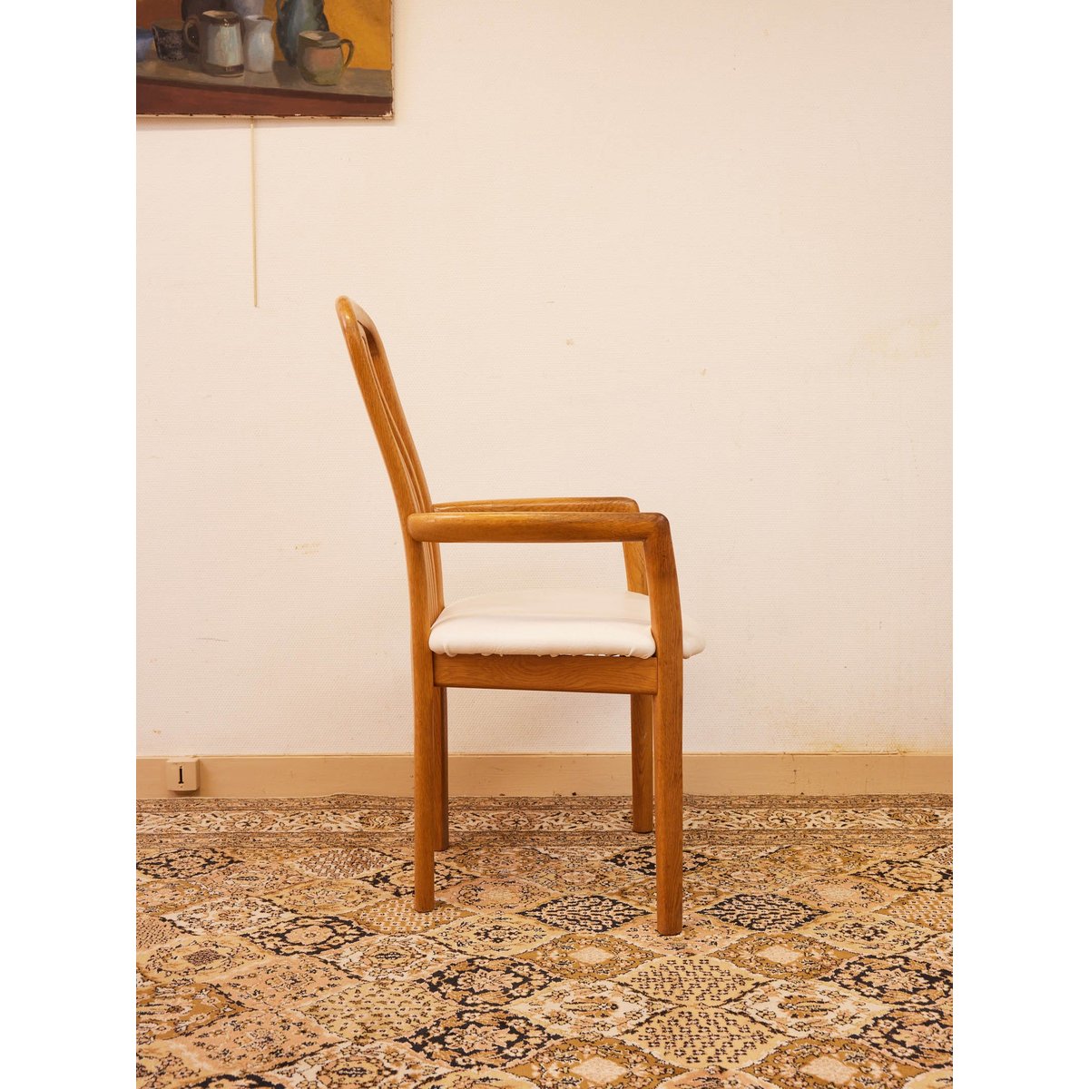 Lot de 4 chaises et 2 fauteuils en bois Alma N°1918 - Bon état bois clair, DEBONGOUT