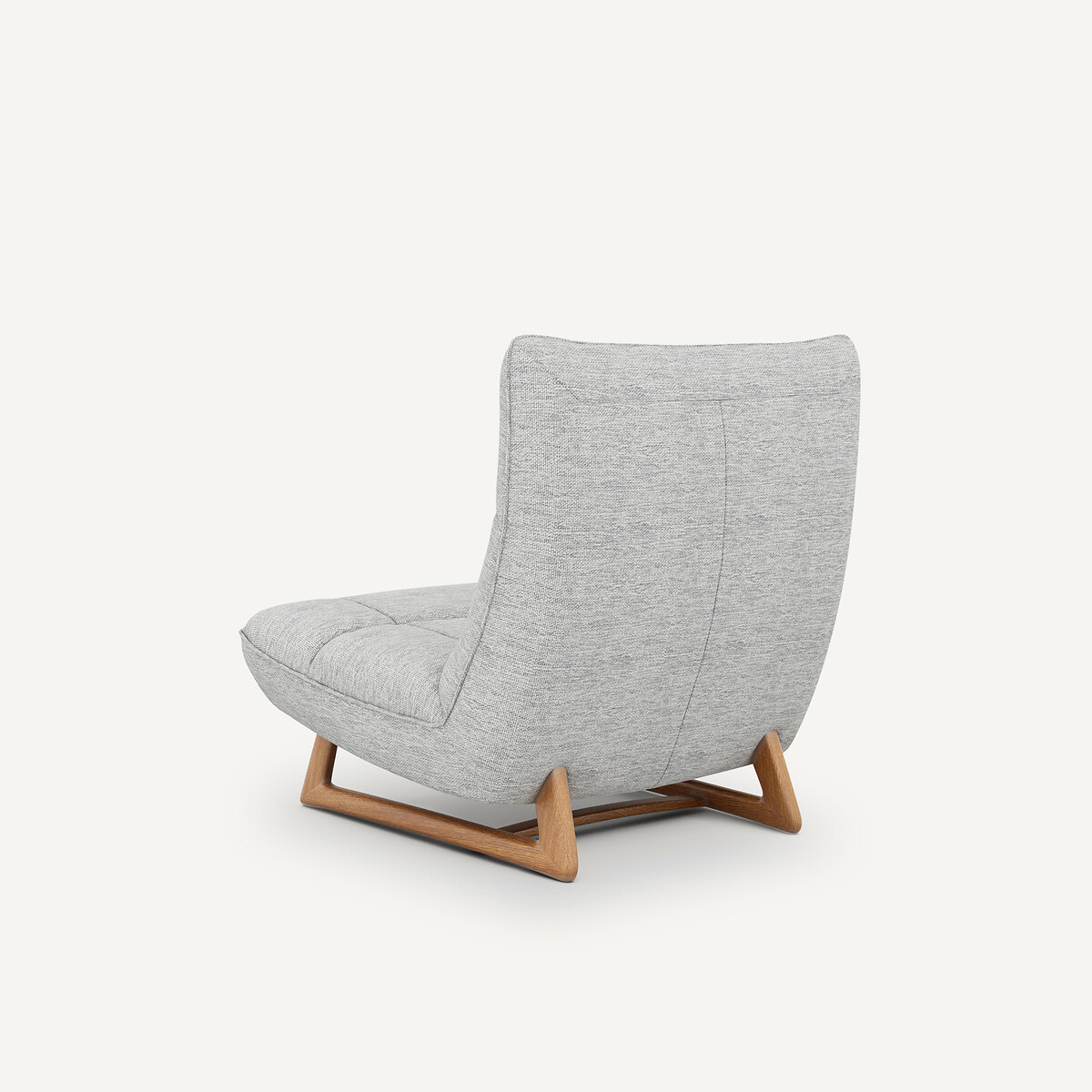 Fauteuil version chêne et tissu chiné, Lafar gris, AM.PM