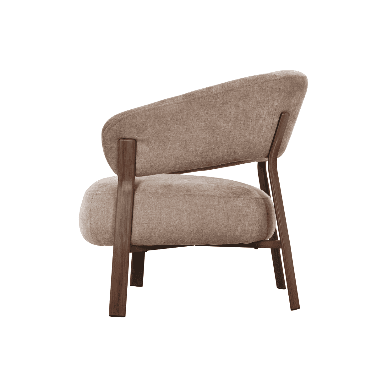 Fauteuil en tissu beige pieds effet noyer LIV beige, CALICOSY