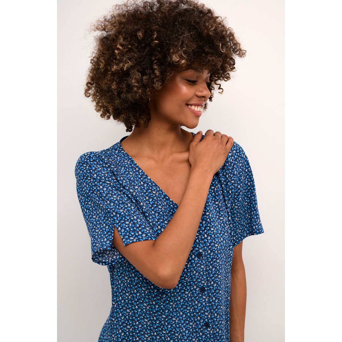Dress bleu animalier animal skin blue, CREAM