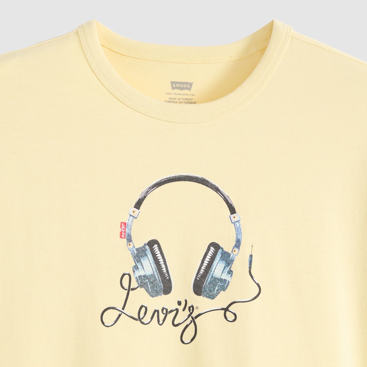 T-shirt graphique Vintage jaune - lse_denim headphones french vanilla, LEVI'S
