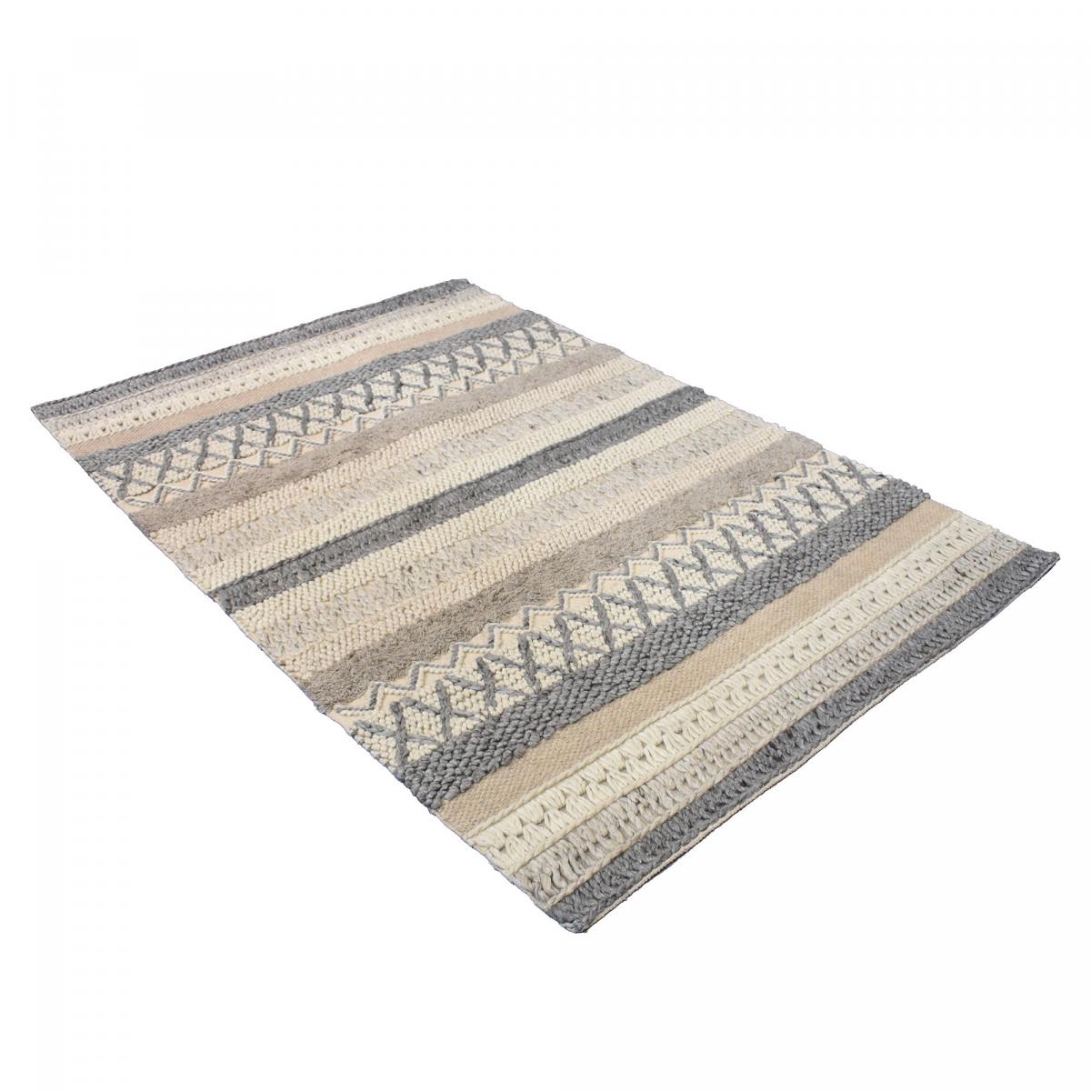 Tapis kilim fait à la main motif ethnique ESPARIA beige ,marron, UN AMOUR DE TAPIS