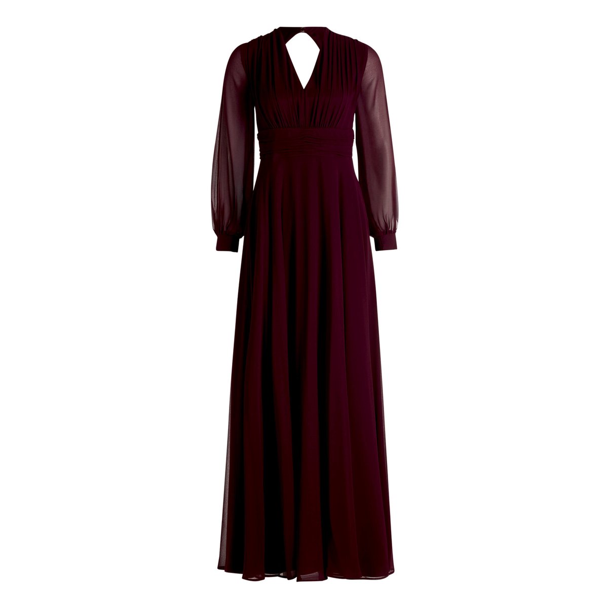 Robe de soirée à fronce strong aubergine, VERA MONT
