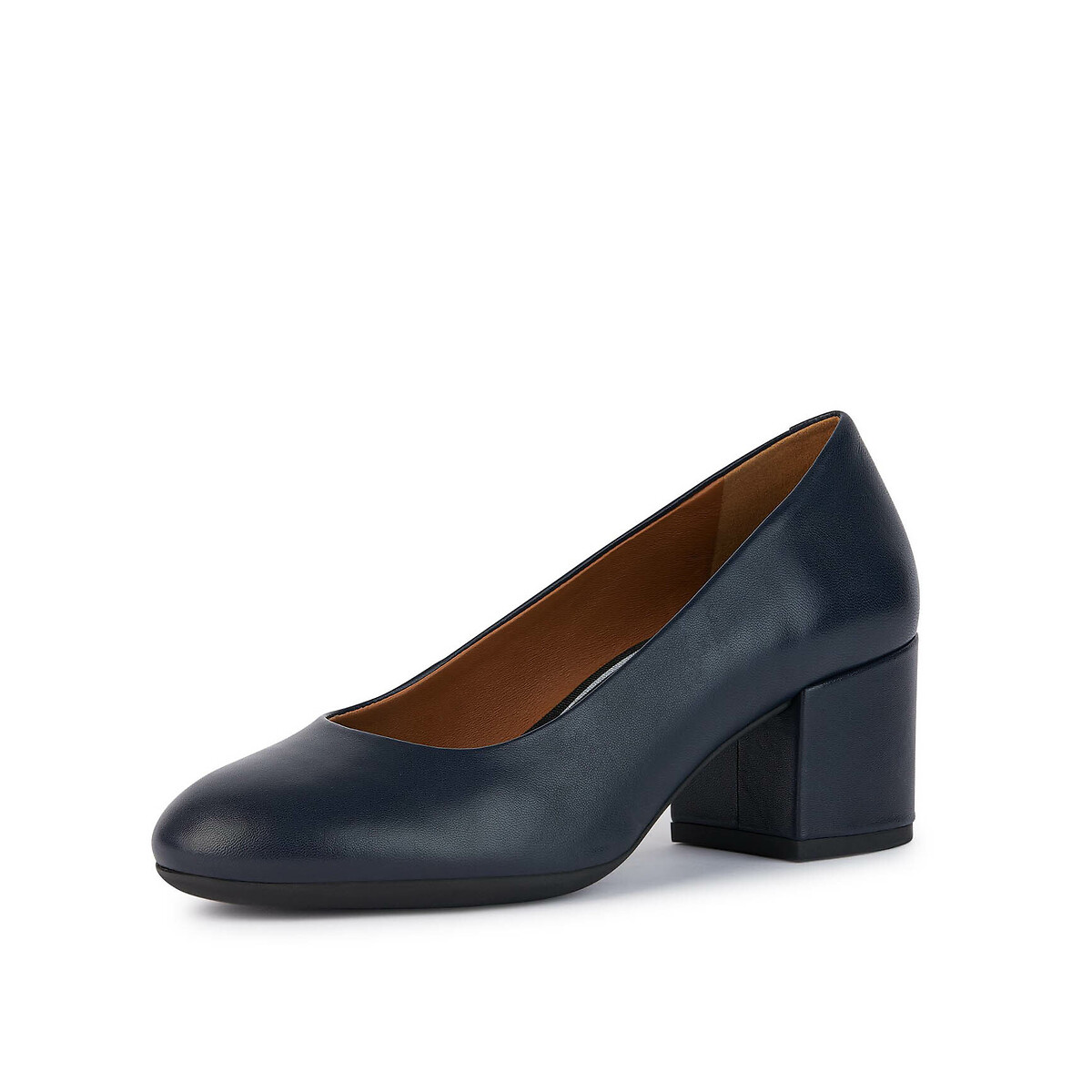 Escarpins en cuir respirant Eleana bleu marine, GEOX