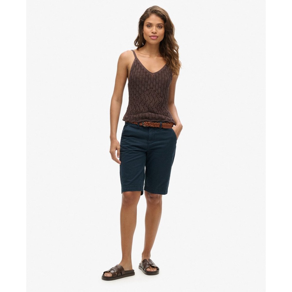 Short chino City bleu nuit foncé, SUPERDRY