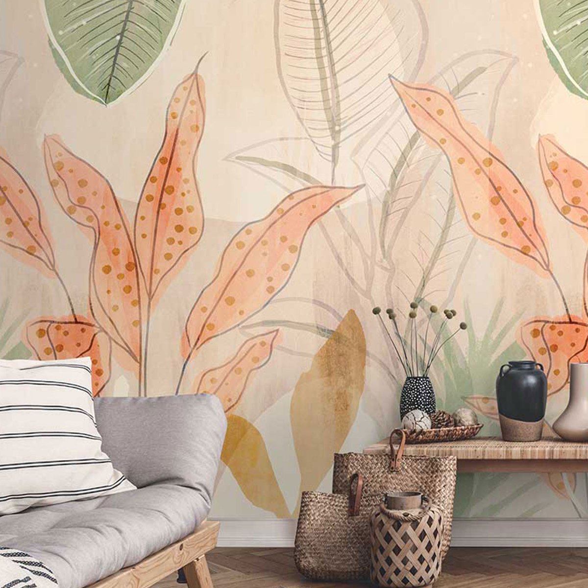 Papier peint pastel spirit beige, HEXOA