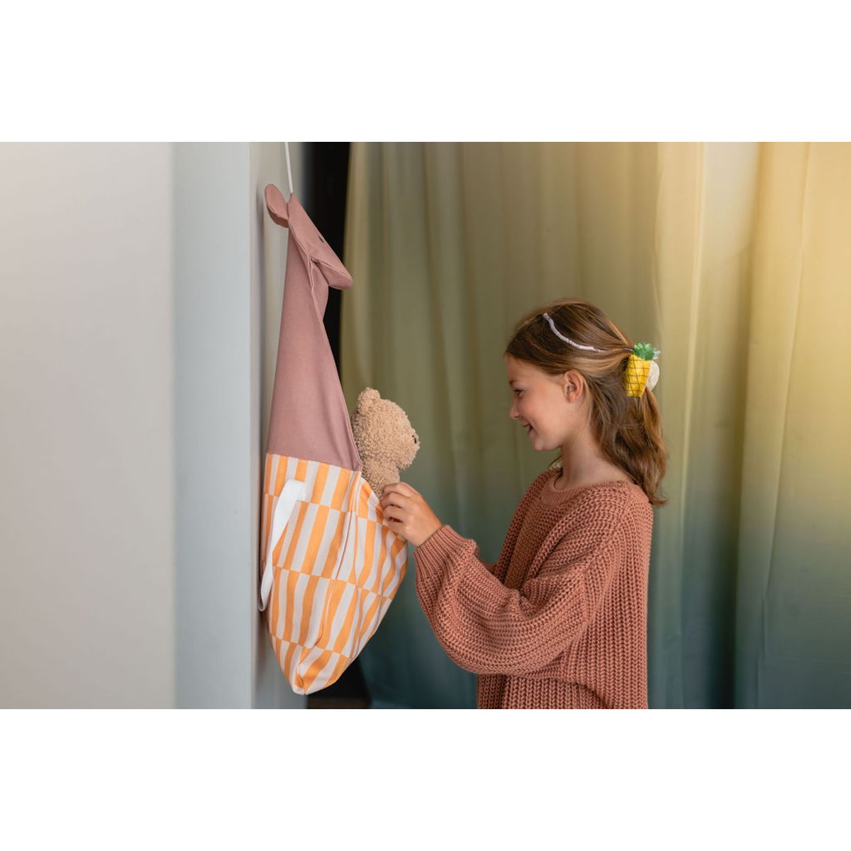 play&go - rangement mural & sac - bear ecru/jaune, PLAY ET GO