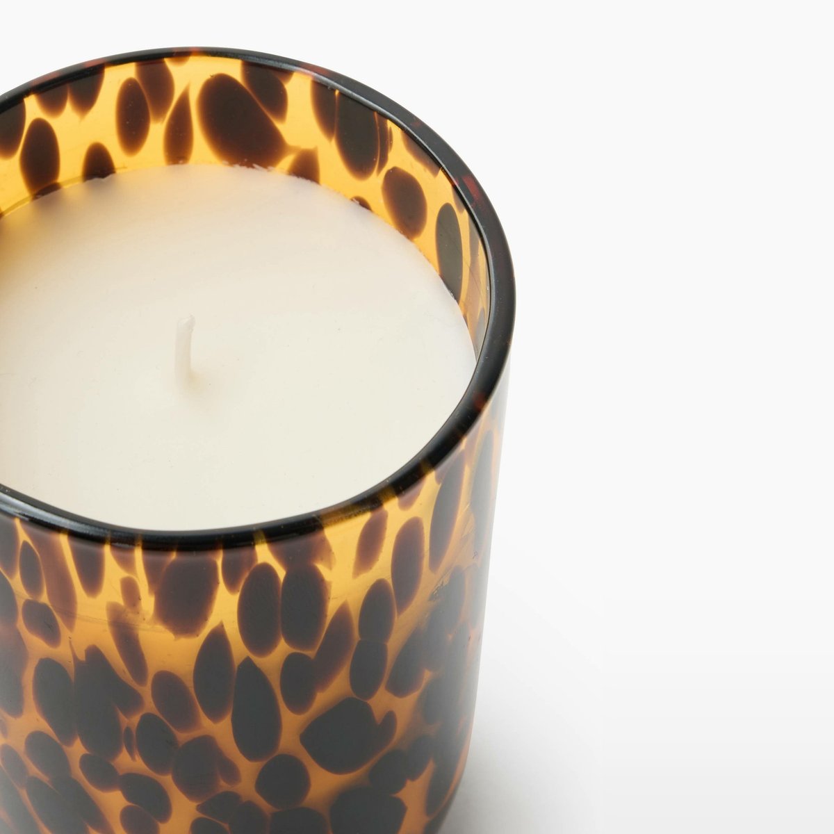 Bougie dans pot, 7,8xH11,5cm, en verre ambre, MONOPRIX