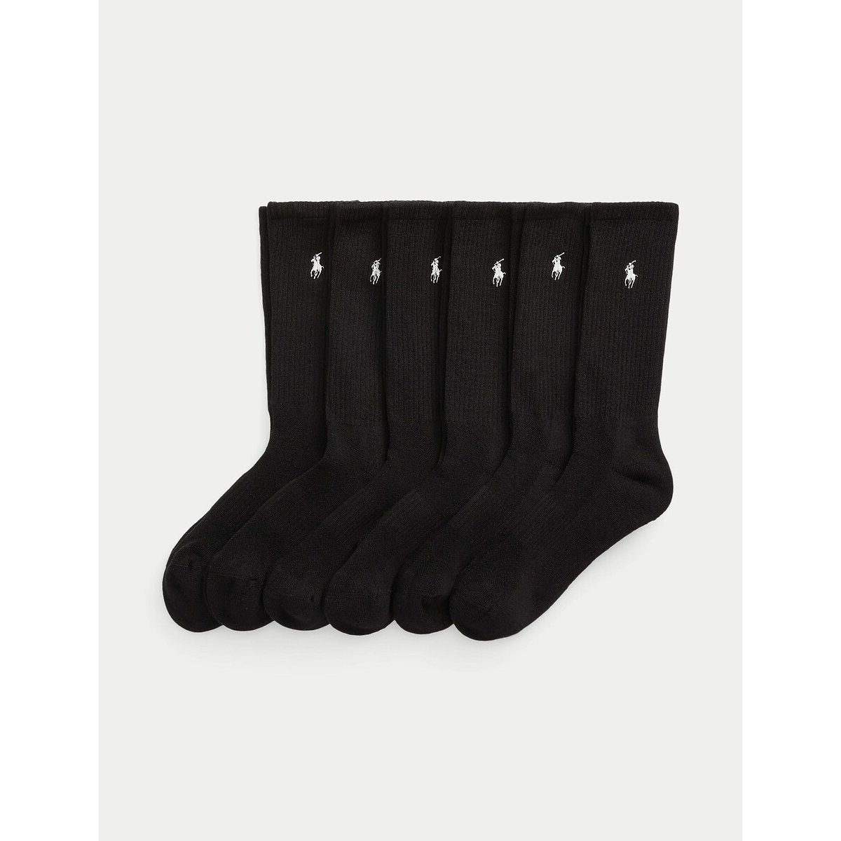 Lot de 6 paires de chaussettes sport coton noir, POLO RALPH LAUREN