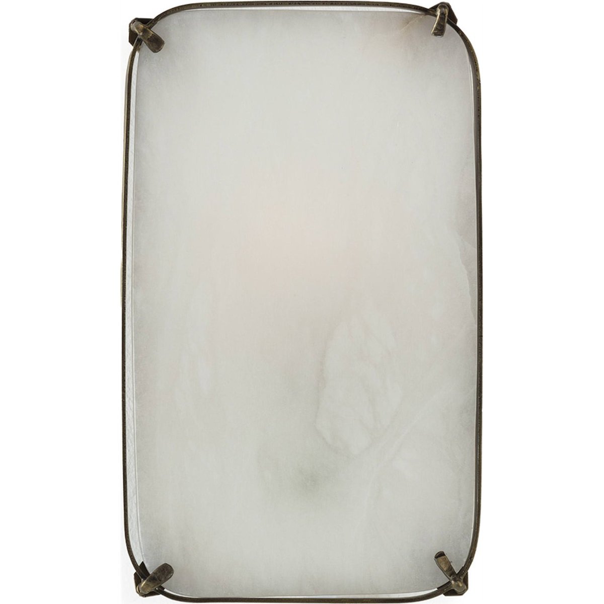 Applique murale rectangulaire en pierre albâtre et laiton vieilli blanc albâtre et laiton vieilli, RECOLLECTION