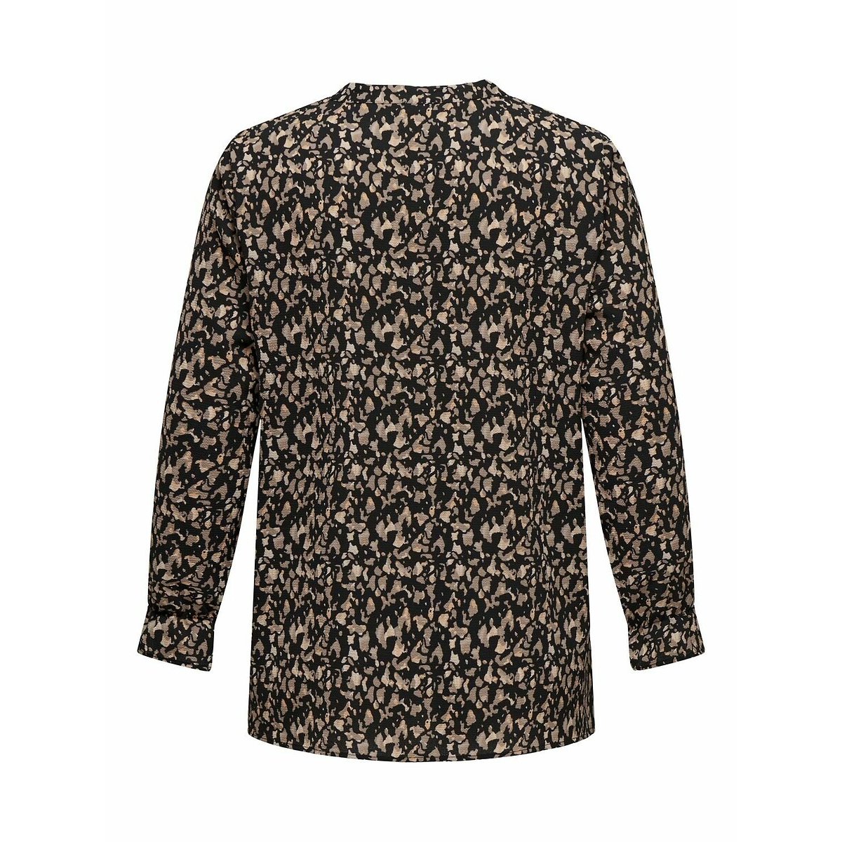 Graphic Print Blouse with Long Sleeves black with print, ONLY CARMAKOMA